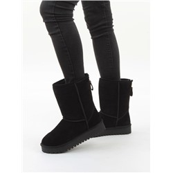04-PAYH17-1Z BLACK Угги женские (натуральная замша, 100% шерсть)