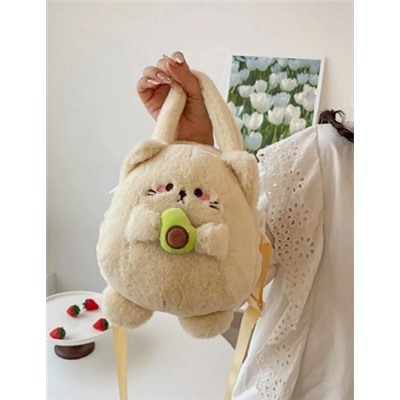 Сумочка Котик бежевый с авокадо 20 см