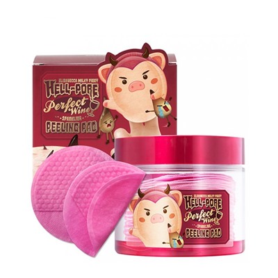 Пилинг-пад очищающий Elizavecca Hell-Pore Perfect Wine Sparkling Peeling PadКорейская косметика по оптовым ценам. Популярные бренды Корейской косметалогии в интернет магазине ooptom.ru.