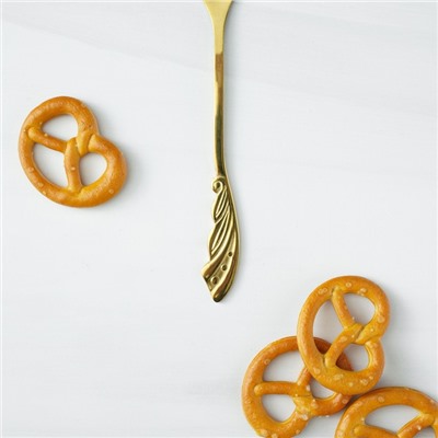 Ложка десертная из нержавеющей стали Magistro «Перо», длина 12.5 см, золотистая