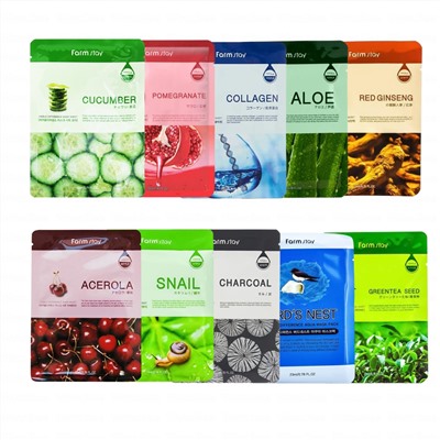 Набор тканевых масок FarmStay 10 штук originalКорейская косметика по оптовым ценам. Популярные бренды Корейской косметалогии в интернет магазине ooptom.ru.