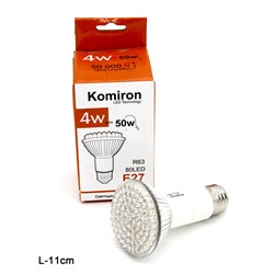 Лампа светодиодная B60 JDR E27 4W 80LED 4500K WARM WHITE 105 мм /уп 100/Акция
