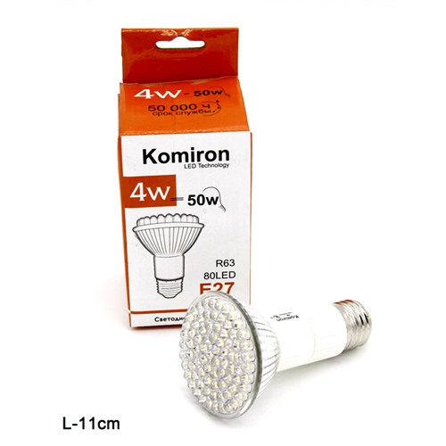 Лампа светодиодная B60 JDR E27 4W 80LED 4500K WARM WHITE 105 мм /уп 100/Акция