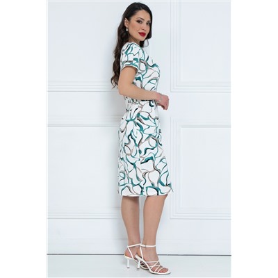 Платье миди белое с разрезом