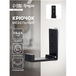 Крючок мебельный CAPPIO FOLD, однорожковый, складной, цвет чёрный
