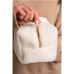 Косметичка меховая Тедди ваниль