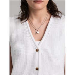 Жилет вязаный белый