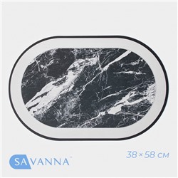 Коврик SAVANNA «Мрамор», 38×58 см, чёрный