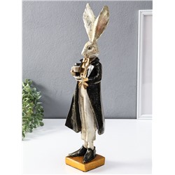 Фигура полистоун «Заяц с чашкой чая», 13.5×11×46.5 см