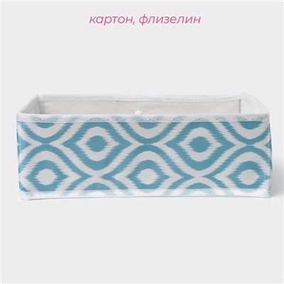 Органайзер для хранения белья Доляна «Лагуна», 4 ячейки, 29×29×10 см, бирюзовый