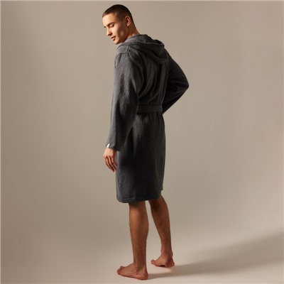 Халат махровый с капюшоном мужской SL HOME: Basic «Гри Сандре», размер M, хлопок 100%, тёмно-серый