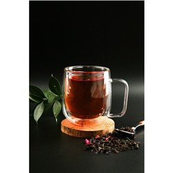 Кружка с двойными стенками Magistro «Адель», 300 мл, стекло