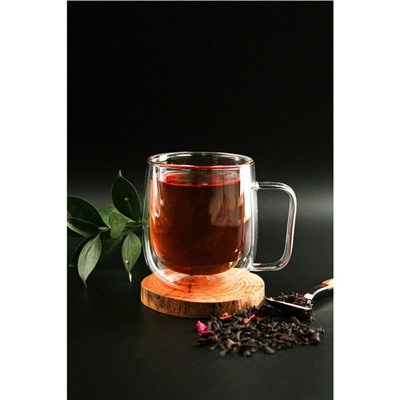 Кружка с двойными стенками Magistro «Адель», 300 мл, стекло