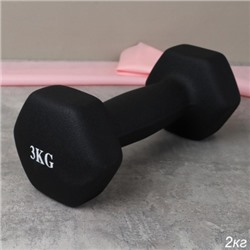 Гантель неопреновая Woohooo Warm Up / WU-3В / 3 кг / черный / уп8