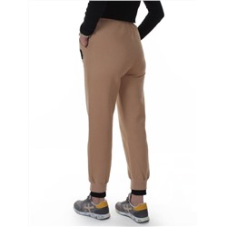2619 BEIGE Брюки спортивные утепленные женские (85% хлопок, 10% полиэстер, 5% спандекс)