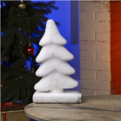 Светодиодная фигура «Ёлочка» 20 × 25 × 12 см, флок, батарейки CR2032х2 (не в комплекте), свечение тёплое белое