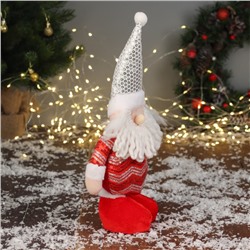 Игрушка мягкая «Дед Мороз в блестящем костюме» 35×16 см, красно-белый