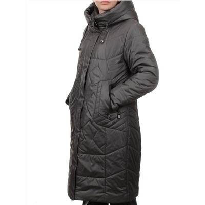 TR-2303 GREEN GRAY Пальто зимнее женское (верблюжья шерсть)