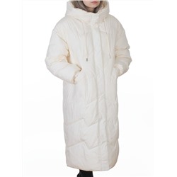 8807 MILK WHITE Пальто зимнее стеганое женское (150 гр. холлофайбер)