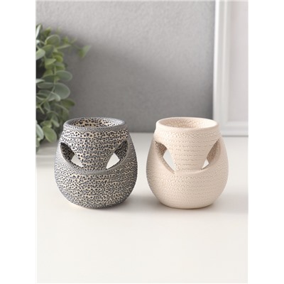 Аромалампа для эфирных масел «Ребристый шар», керамика, 7×7×7.5 см, МИКС