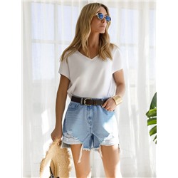 Шорты из эластичного денима