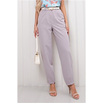 Брюки-бананы серо-бежевые с карманами Наина №2