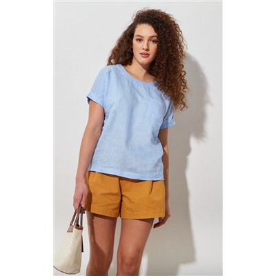 Блузка лен F212-1130 pale blue
