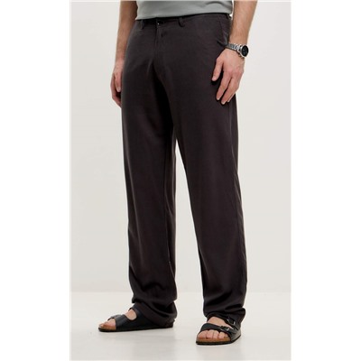 Брюки лен F511-0851 d.grey