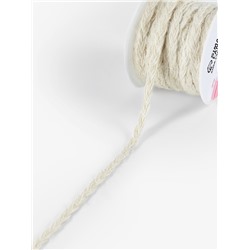 Тесьма декоративная холщовая «Косичка», 6 мм, 9±0.5 м, светло-бежевая
