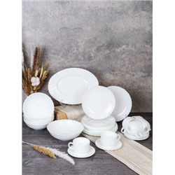 Столовый набор 32 предмета Классика с чайным набором / GRAY-32/758578120210 (WHITE) /уп 2/