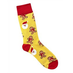 Носки НГ р.37-44 "Happy NY" Пряники на Жёлтом