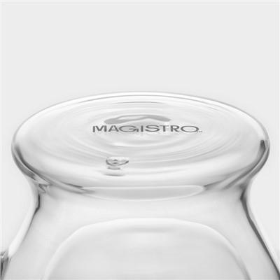 Набор кружек с двойными стенками Magistro «Капучино», 280 мл, 12×9×11 см, 2 шт., стекло, прозрачный