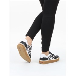 03-Y6-1B BLACK/WHITE Полуботинки спортивные женские (натуральная кожа)