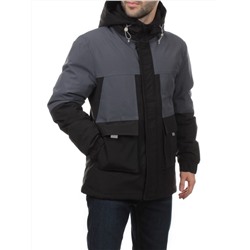 8875 BLACK GRAY Куртка мужская зимняя облегченная (130 гр. холлофайбер)