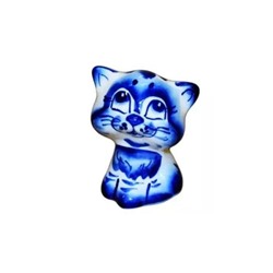 Котёнок Милашка фарфор гжель 6.5*5*4.5 см