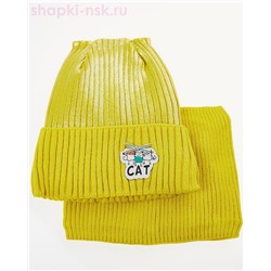 01-17-E Комплект для девочки флис (шапка+снуд) (50-54)