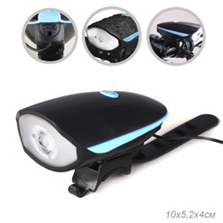 Фонарь передний COMIRON "EASY" корпус: ABS; свет: CREE XPG, 250lm; аккумулятор 1200 mAh, USB, сигнал 140Дб, влагозащищённый, синий. АКЦИЯ /уп 60/120/