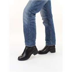 01-M43-5 BLACK Ботинки демисезонные женские (натуральная кожа, байка)