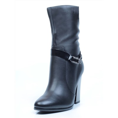 YF189-060M BLACK Полусапоги зимние женские (натуральная кожа, натуральный мех (еврозима))