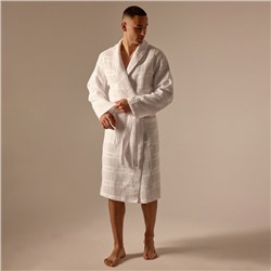 Халат вафельный мужской SL HOME: Chess «Блан де Блан», размер S, хлопок 100%, белый