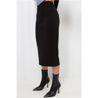 Юбка-карандаш чёрная из плотного трикотажа Адэль №1