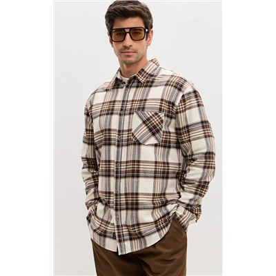 Рубашка F521-0460 milk-brown