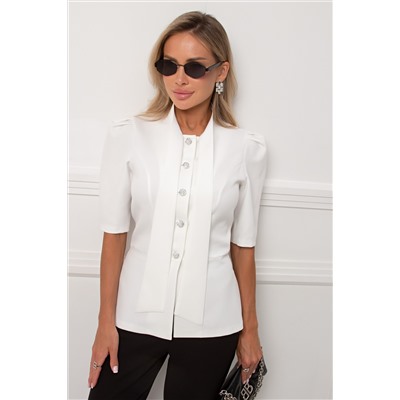 Жакет белый с короткими рукавами Сьюзанн №1