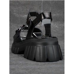 08-PEY144-5 BLACK Босоножки женские (натуральная кожа)