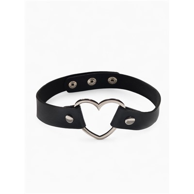 Чокер «Искушение» сердце, цвет чёрный в серебре, 40 см