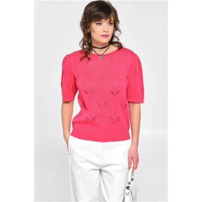 Блузка вязаная розовая