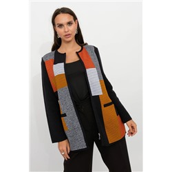 Жакет Д 2649/сине-терракотовый