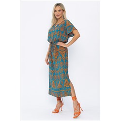 Платье Вистерия (лазурно-оранжевое) П15347-5М