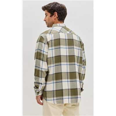 Рубашка F521-0460 khaki-milk