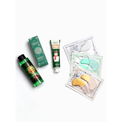 Новогодний подарочный набор косметики SB BEAUTY, гель для душа, бомбочка, шампунь, крем, золотая серия